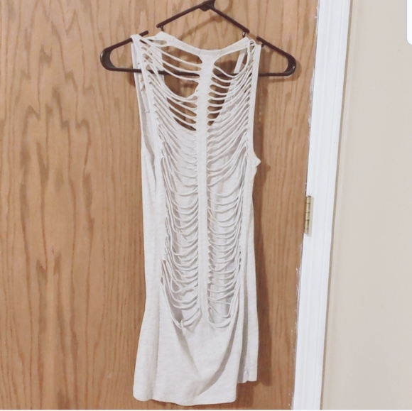 Wet Seal Tops - Shredded Grey Tank Top